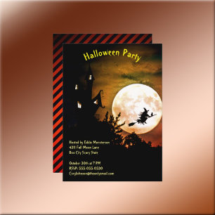 Invitación Halloween de Brujas de la Luna Llena de la Casa