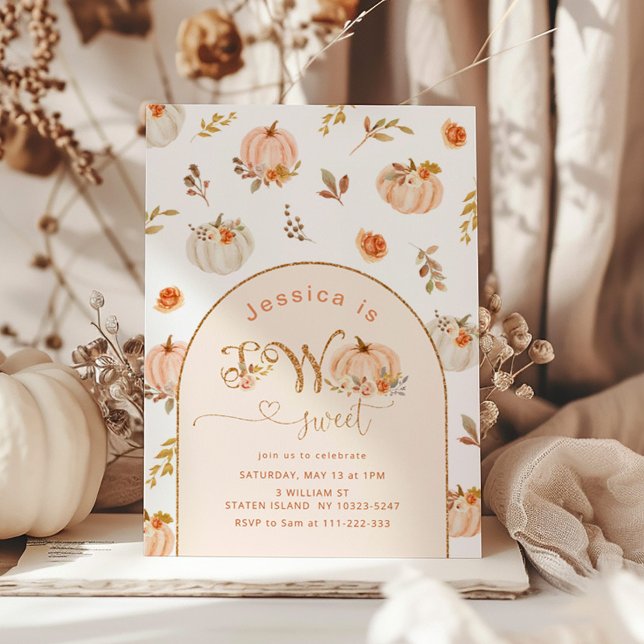 Invitación Halloween de calabaza cumpleaños de 2º chica (Subido por el creador)