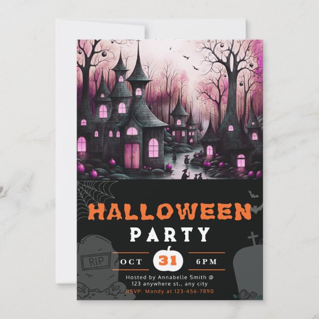 Invitación Halloween de calabazas enmohecidas (Anverso)