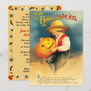 Invitación Halloween de carabina de calabaza vintage
