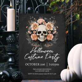 Invitación Halloween de cráneo vintage