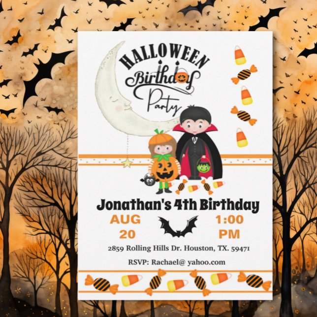 Invitación Halloween de cumpleaños de Count Dracula Kid (Subido por el creador)