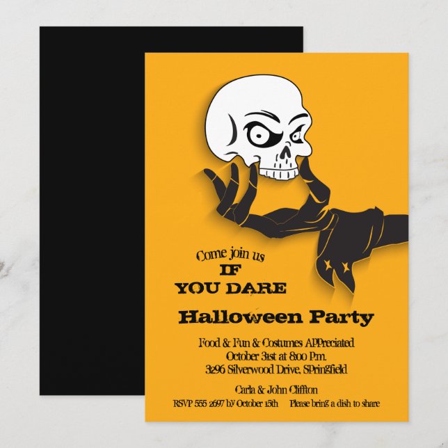 Invitación Halloween de escaramuzas (Anverso / Reverso)