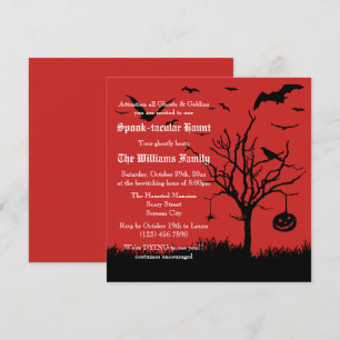 Invitación Halloween de espeluznantes siluetas