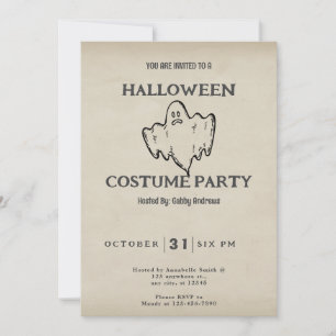 Invitación Halloween de fantasía tradicional simple
