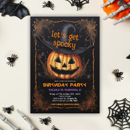 Invitación Halloween de fiesta de cumpleaños espeluznante