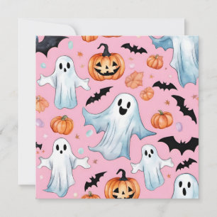 Invitación Halloween De Gantasma Y Calabaza Generada Por AI