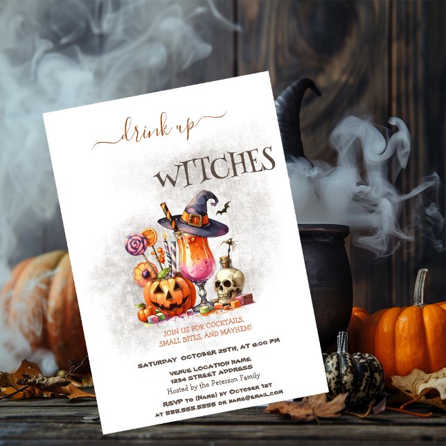 Invitación Halloween de la calabaza de cóctel de la Gorra de  (Subido por el creador)