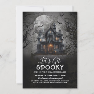 Invitación Halloween de la casa embrujada