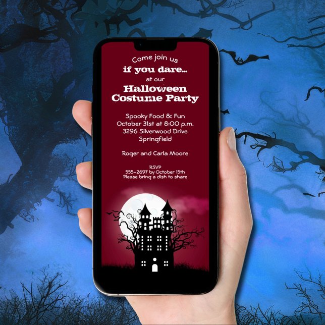Invitación Halloween de la casa embrujada (Spooky Haunted House Halloween Invitations - INSTANT DOWNLOAD and/or printed)