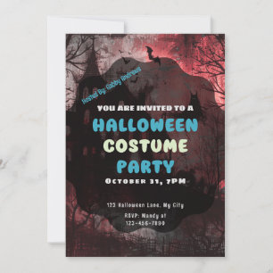 Invitación Halloween de la casa embrujada Jack-O' Lantern