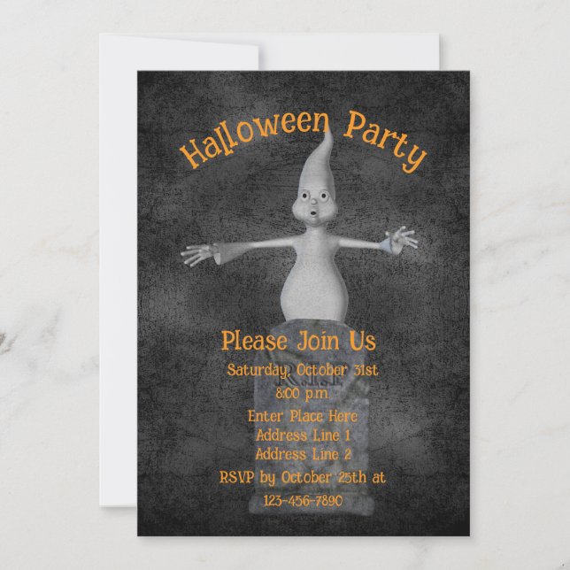 Invitación Halloween de la cosecha de fantasía (Anverso)
