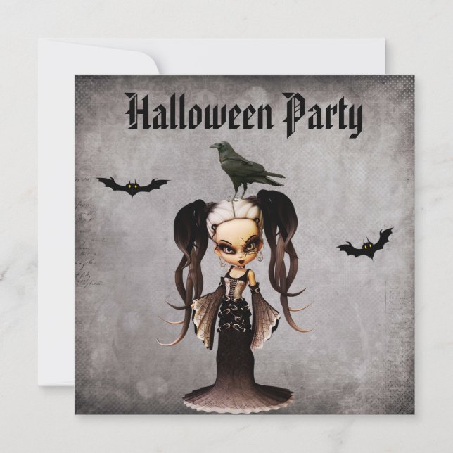 Invitación Halloween de la excéntrica frankie novia y el cuer (Anverso)