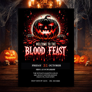 Invitación Halloween de la Fiesta de Sangre