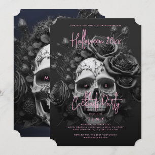 Invitación Halloween de la fiesta gótica retro para adultos S