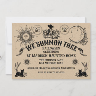 Invitación Halloween de la Junta de Espíritu Vintage