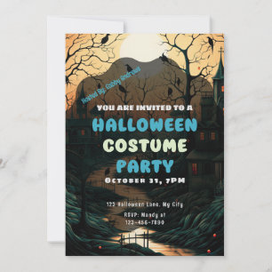 Invitación Halloween de la vieja ciudad de Halloween