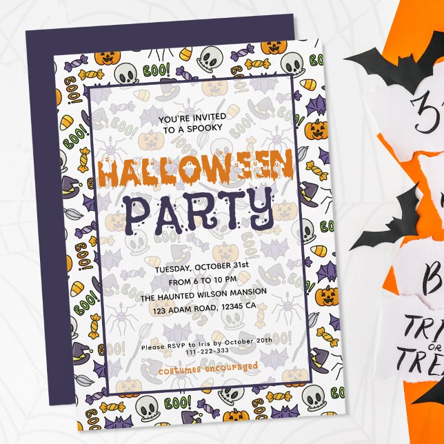 Invitación Halloween de los niños Personalizados clásicos (Invite your kids' friends to a Halloween Party they'll never forget!)