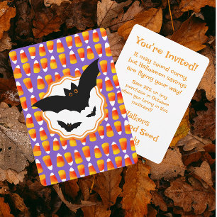 Invitación Halloween de maíz de barro negro personalizado