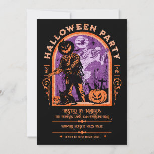 Invitación Halloween de Retro Ghoul espeluznante