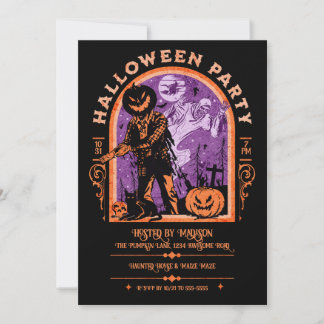 Invitación Halloween de Retro Ghoul espeluznante