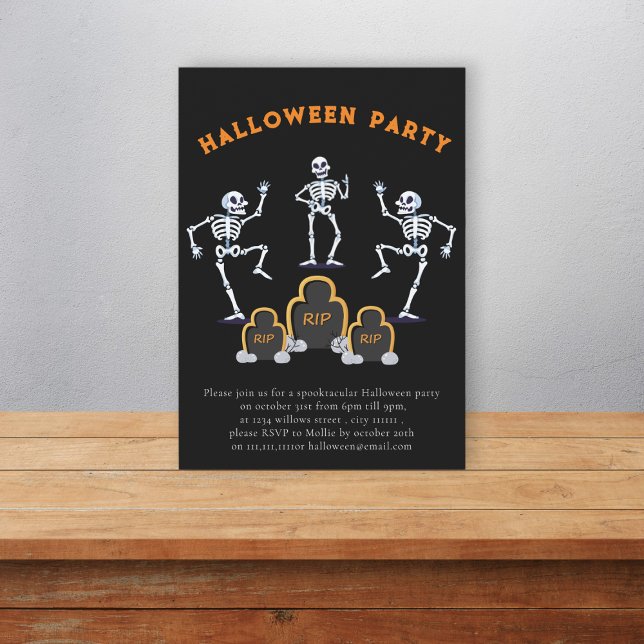 Invitación Halloween de skellington divertido (Subido por el creador)