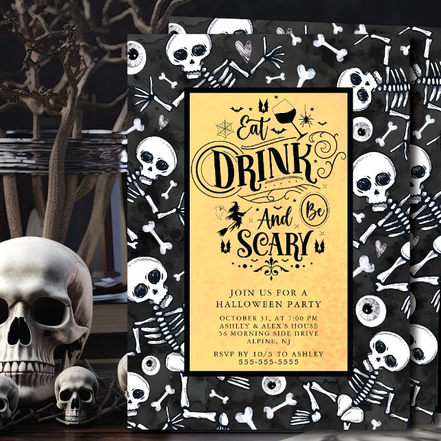 Invitación Halloween de Skull & Bone Bash (Subido por el creador)