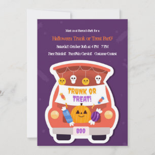 Invitación Halloween De Tronco O Tratamiento