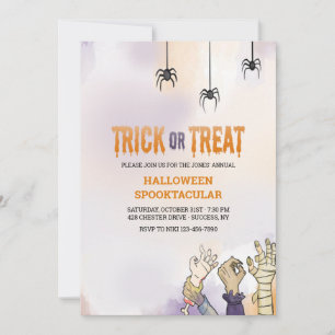 Invitación Halloween de truco o truco