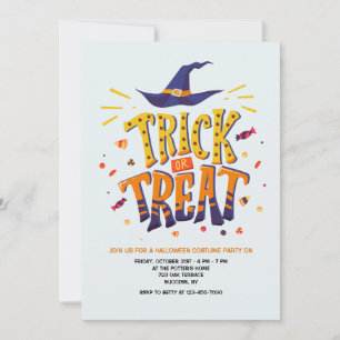 Invitación Halloween de truco o truco