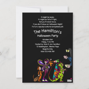 Invitación Halloween de trucos o tratamientos para niños de e