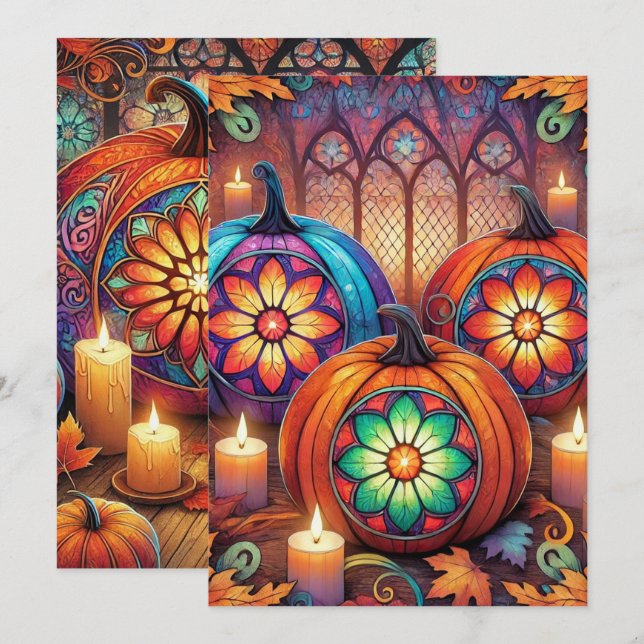 Invitación Halloween de vidrio tirado cristiano (Anverso / Reverso)