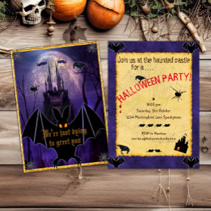 Invitación Halloween del castillo de Haunted