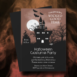 Invitación Halloween del castillo de Haunted Spooky