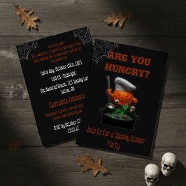 Invitación Halloween del Chef de calabaza - Temática de la ce