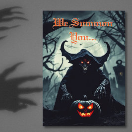 Invitación Halloween del Demonio de los Ojos Rojos, Asustado