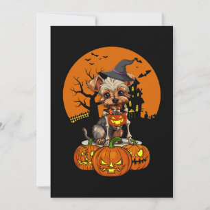 Invitación Halloween del Perro Terrier de Yorkshire