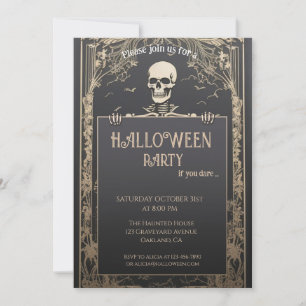 Invitación Halloween del Skeleton clásico