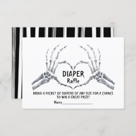Invitación Halloween Diaper Raffle Skeleton, ducha de bebé