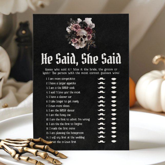 Invitación Halloween Dijo Que Dijo: (Halloween He Said, She Said Bridal Shower Game)