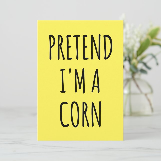 Invitación Halloween divertida - Pretende que soy un maíz (Anverso de pie)