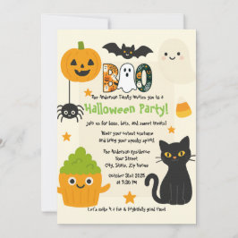 Invitación Halloween editable - Bash de pequeños monstruos -