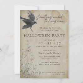 Invitación Halloween | Eerie Gothic Watercolor Raven