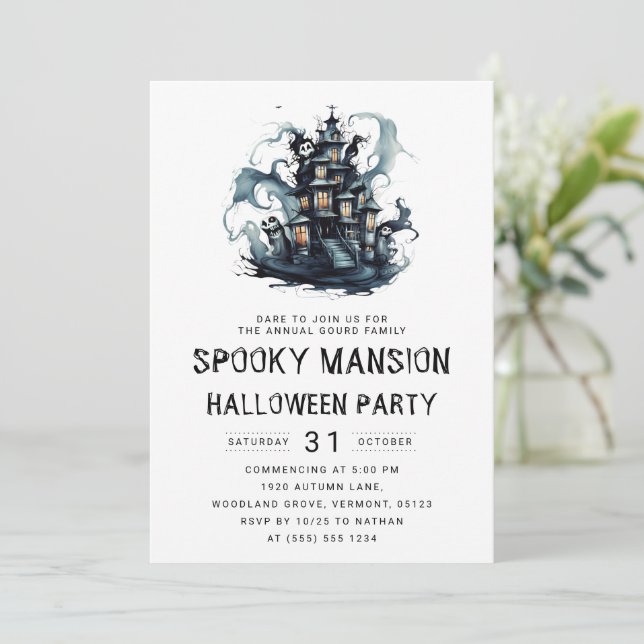 Invitación Halloween elegante (Anverso de pie)