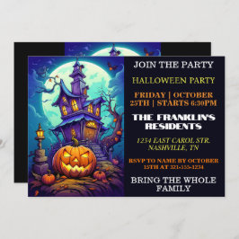 Invitación Halloween en casa llena de fantasía