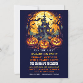 Invitación Halloween en casa llena de fantasía