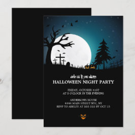 Invitación Halloween en el césped de fantasía