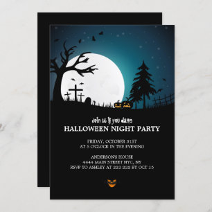 Invitación Halloween en el césped de fantasía