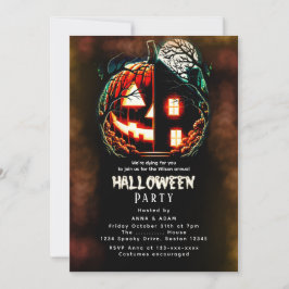 Invitación Halloween en la casa de calabaza de Haundi