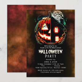 Invitación Halloween en la casa de calabaza de Haundi